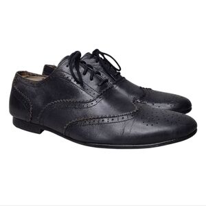BED|STU Black Leather Wingtip Lace Up Casual Oxford Shoes Sz 8.5